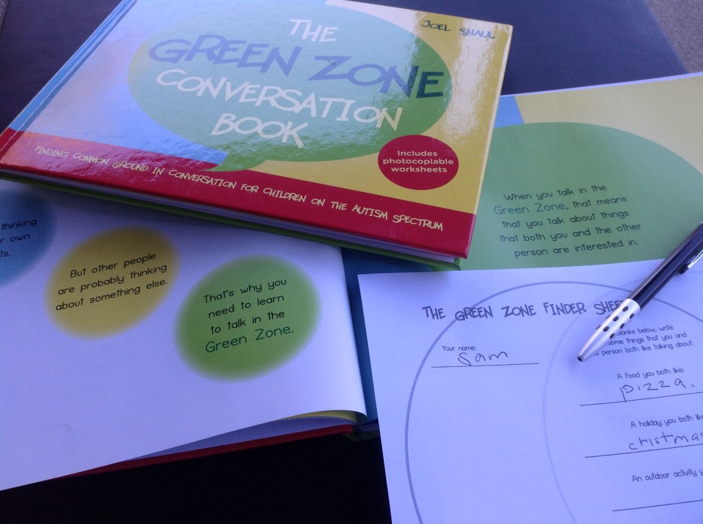 Green Zone Conversation Book and worksheet
