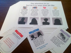 Interacting with girls teaching materials