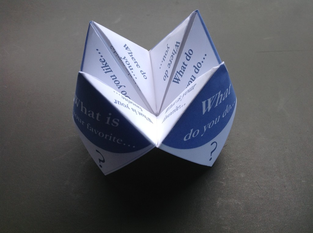Paper Fortune Tellers social skills games for children with ASD’s (and other children too