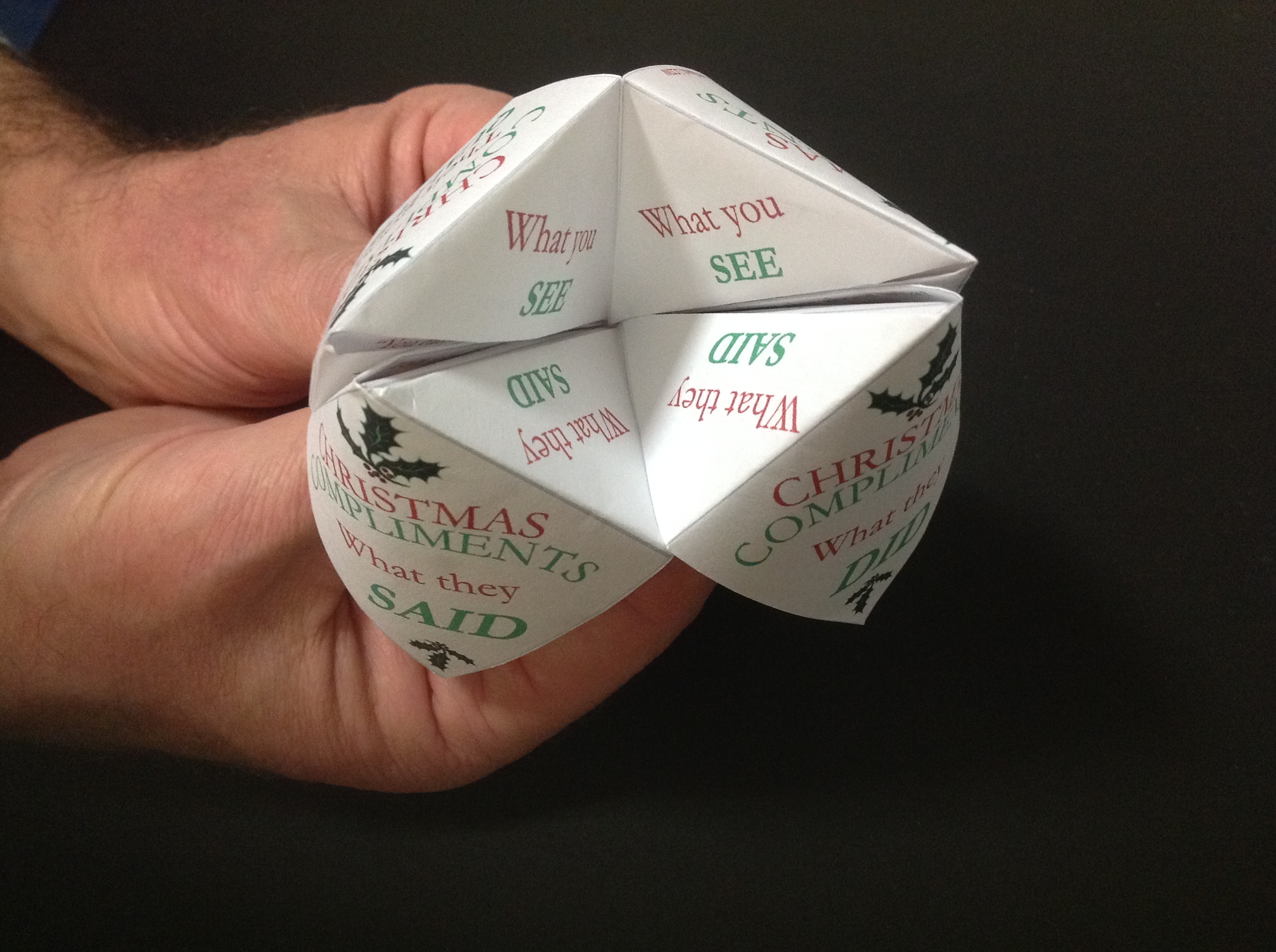 Christmas social skills paper fortune teller for kids with ASD (and other kids as well