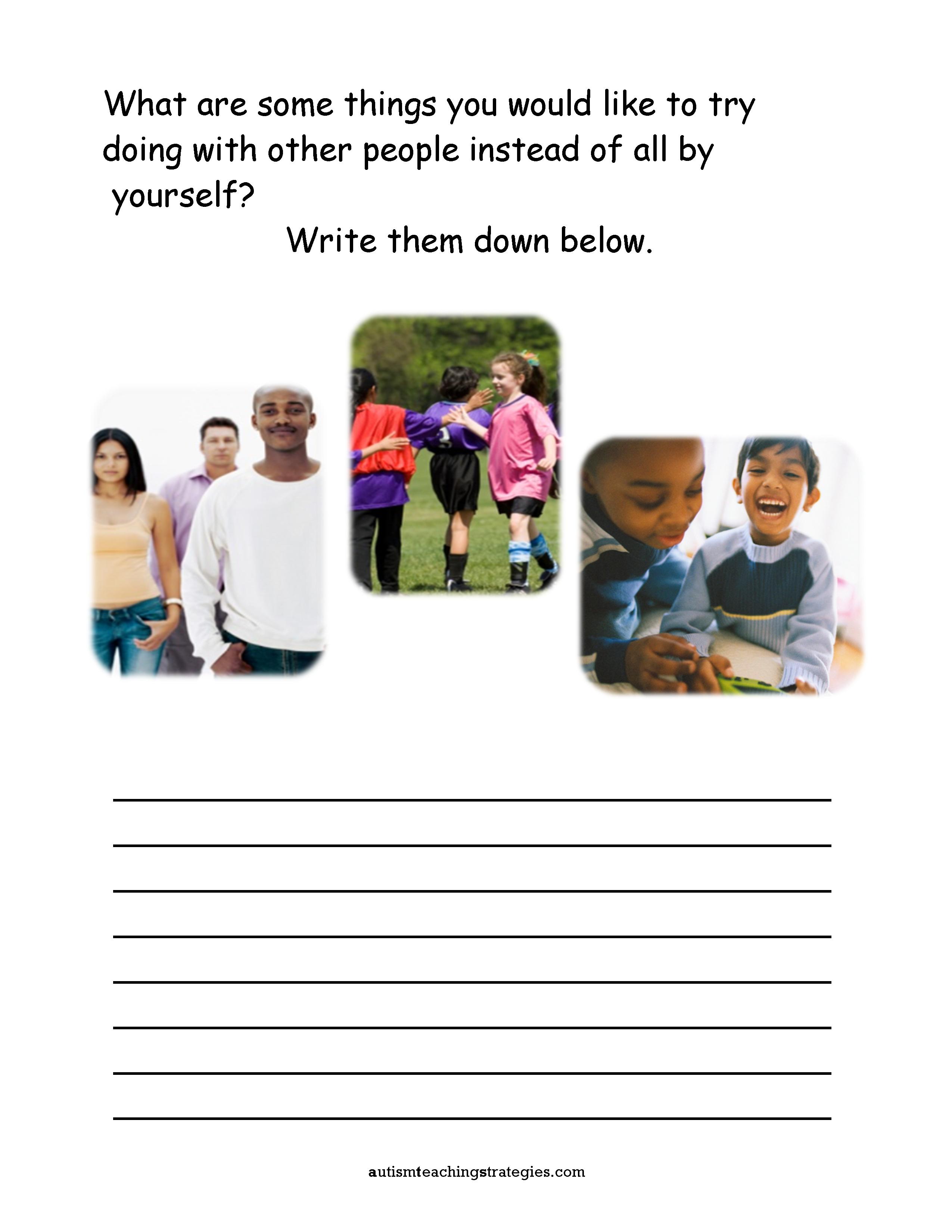 Isolation Worksheet Mental Health