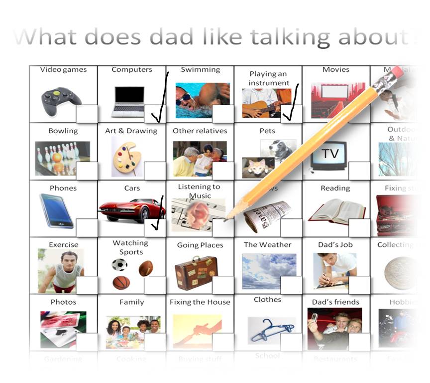 Talk-to-dad conversation starter worksheets for kids with